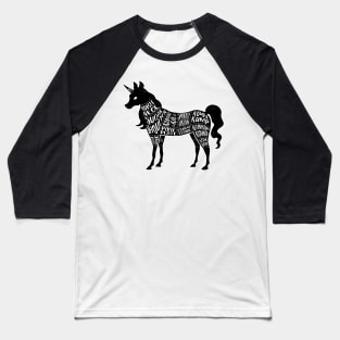 Unicorn - Fantasy Butcher Cuts of Meat - Black Baseball T-Shirt